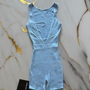 Hera Collection Light Blue Ribbed Sleeveless Bodysuit